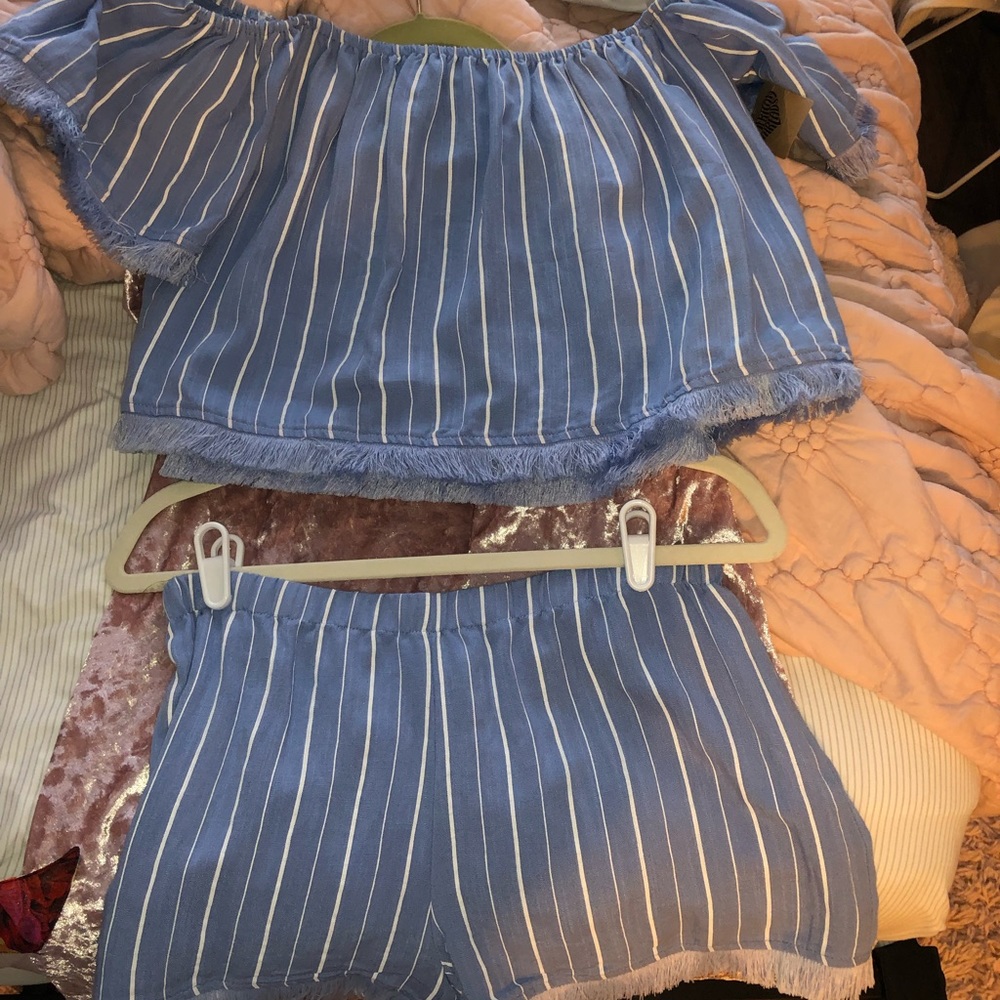American Threads Off the Shoulder 2-Piece Set